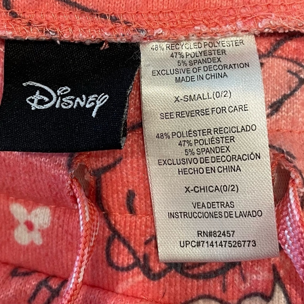 DISNEY Pajamas Size XS Pink Black Pull On Winnie the Pooh Pants Front Pockets - Picture 4 of 9